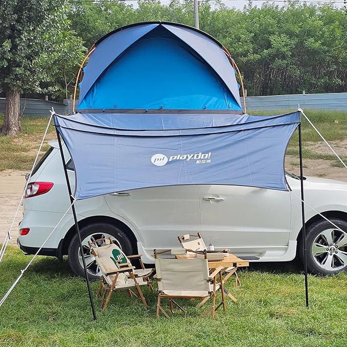 2 Person Inflatable Car Roof Top Tents with Pump and Awning,4 Season Camping Dome Roof Top Tent Camping Tent for SUV, Truck and Universal Car,Easy Setup