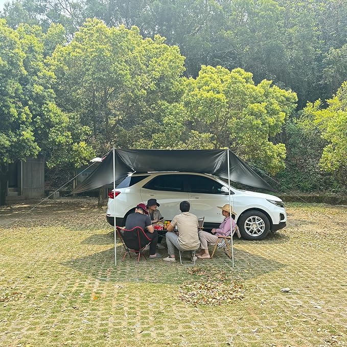 Car Awning Camping SUV Sun Shelter Waterproof Universal Tent Canopy Anti-UV for Van Campervan Caravan Truck Vehicle