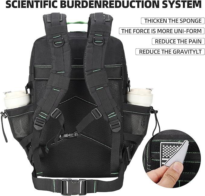 45L Military Tactical Backpacks 3 Days Assault Pack Bag Fitness Rucksack Bug Out Bag Hiking Treeking