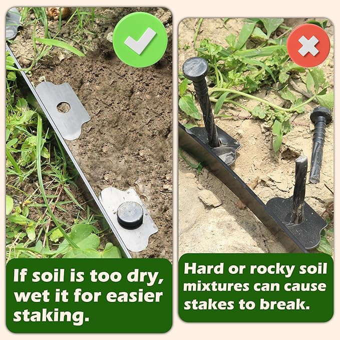 Gardzen 30 pcs Landscape Edging Anchoring Spikes, 6 inches Yard Lawn Paver Edging Stakes for Weed Barrier, Garden Fence, Artificial Turf