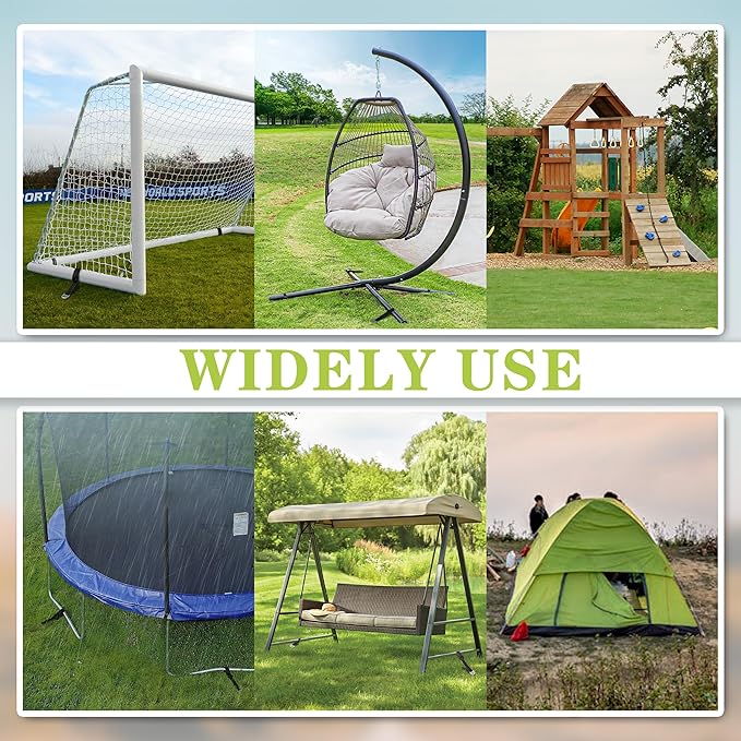 LuBanSir 8 Set of Trampoline Stakes Anchors High Wind, 12" Spiral Ground Stakes Kit Heavy Duty for Trampoline Swing Camping Tent Shed (Silver)