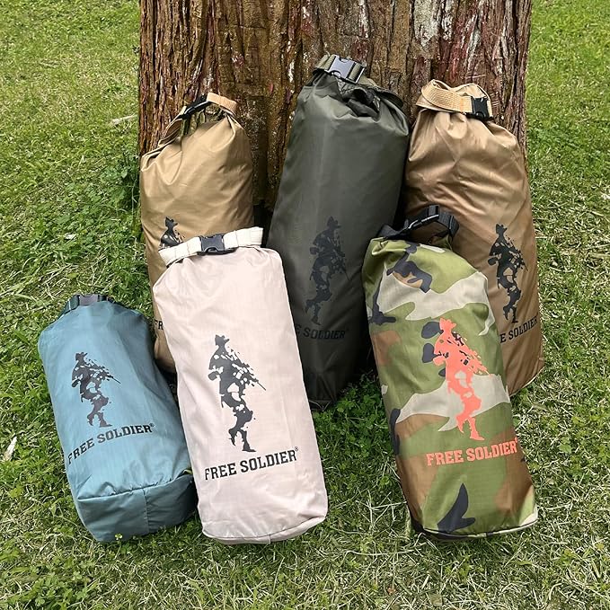 FREE SOLDIER Camping Tarp Waterproof Portable Multifunctional Outdoor Camping Traveling Awning Backpacking Shelter Rain Tarp (Dark Green 10×13ft)