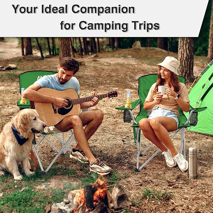 Elevon Folding Camping Chairs, Portable Outdoor Beach Chair for Adults with Carry Bag & Cup Holder, Foldable Lawn Chair with Mesh Backrest for Camp Fishing Hiking Travel Picnic Sports,