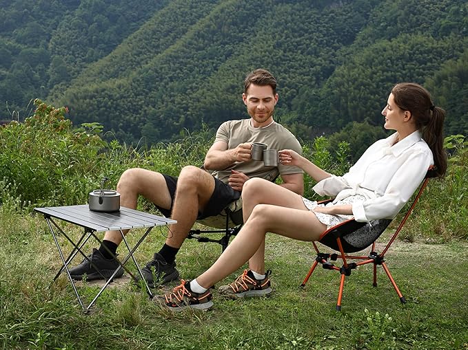 MARCHWAY Lightweight Folding Camping Chair, Portable Foldable Compact for Outdoor Camp, Travel, Beach, Picnic, Festival, Hiking, Backpacking, Supports 330Lbs (Camo)