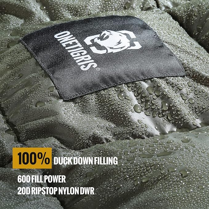 ONETIGRIS Down Camping Blanket 2 Person -Warm, Lightweight, Packable, Puffy Outdoor Travelling Blanket for Cold Weather Backpacking Hiking Stadium Gardening Beach Picnic Quilt