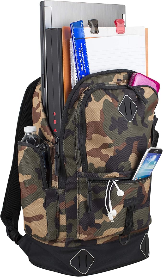 FUEL Everyday Hi-Tech Hiking Carry On Weekender Bag Luggage Rusksack Backpack, Camo/Black