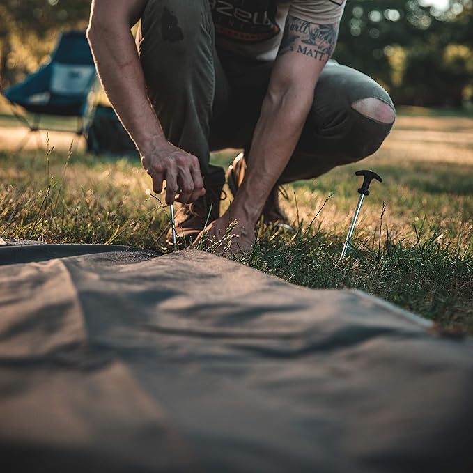 Gazelle Tents™, T4 Tent Footprint, 300D, Waterproof Ground Tarp, 4 Tack Down Stakes, GA101