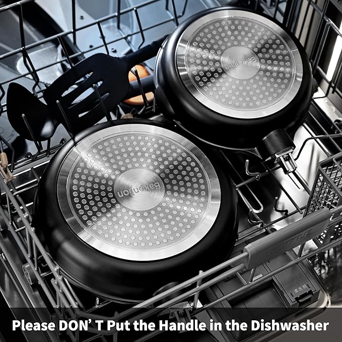 12.5 Inch Smart Nonstick Frying Pan with Removable Handle,Cast Aluminum and Anti-Scratch Chef's Pan,Compatible with All Stovetops,Dishwasher and Oven Safe