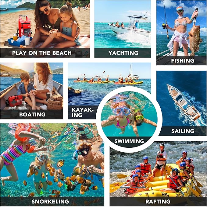 152 PCS Waterproof First Aid Kit, Portable Small Boat Dry Bag Bug Out Bags, Emergency Medical Kit Ideal for Boating, Camping, Fishing, Kayaking, Floating, Red