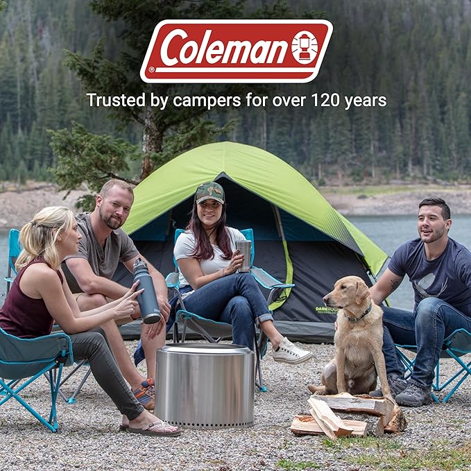 Coleman Sundome Dark Room 4/6 Person Tent, Blocks 90% of Sunlight to Keep Inside Cool, Weatherproof Tent with Rainfly Sets Up in Minutes