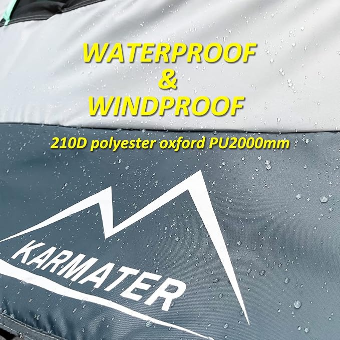 Pickup Truck Tent, Waterproof PU2000mm for Camping 5.5-6 Ft Bed,2-Person Sleeping with Double Layer Design Windows, Portable Overland Tent Expandable Triangle Sunshade Awning
