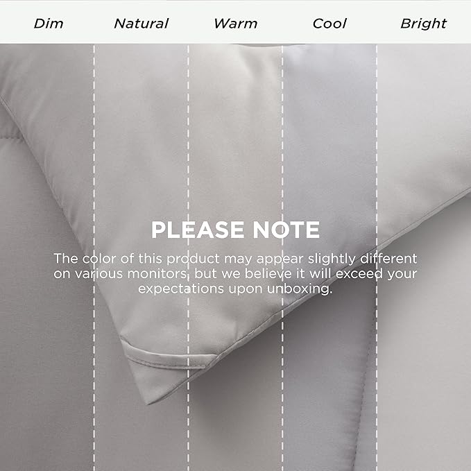 Bedsure Comforter Duvet Insert - Quilted Comforters Queen Plus Size, All Season Duvet, GentleSoft Down Alternative Bedding, with 8 Tabs, Gifts for Women/Men,Light Grey,Queen Plus 90 x 90 Inches