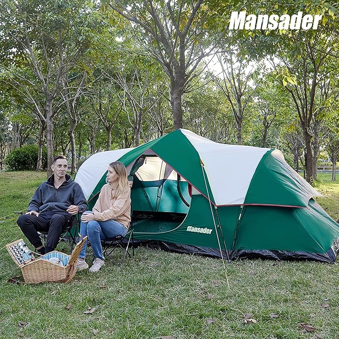 6 Person Family Camping Tent,Waterproof Windproof with Top Rainfly,Easy Set Up,Pop Up Tent for Outdoor Camping Hiking Trave