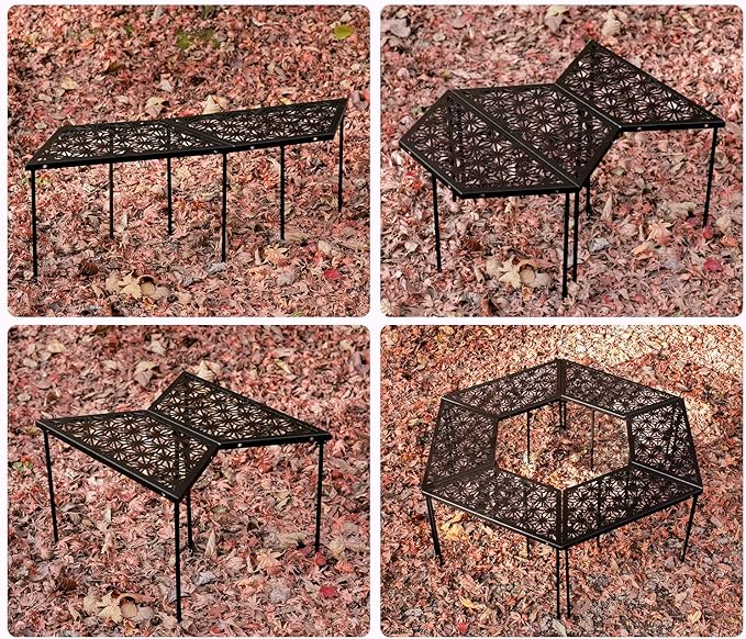 S'more Iron Outdoor Camping Table, Combination Picnic Table with Carry Bag, Portable Splicing Beach Table for Camping, Picnic, Travel, RV, BBQ, Hiking, Beach, 2-Pack