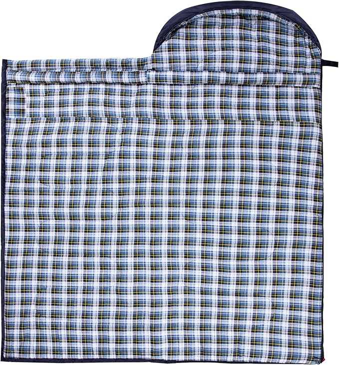 Cold Weather Sleeping Bag 100% Cotton Flannel XXL for Adults Big and Tall,Free Compression Sack