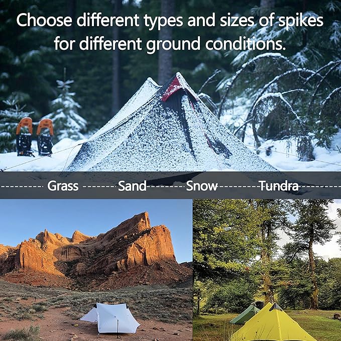 3F UL Gear 6/10PCS Lightweight Camping Tent Stakes, 5.9/7.8'' Hollow Aluminum Alloy Tent Pegs Ground Stakes, Essential Camping Accessories for Camping, Garden, Hiking (20cm-10pcs)