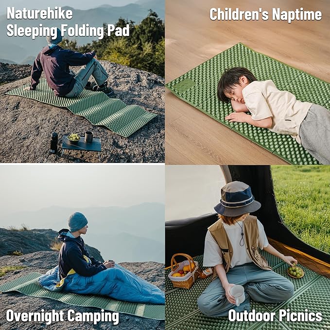 Naturehike Ultralight Foam Sleeping Pad - R1.8/R2.6/R3.0 Closed Cell Mattress, Thick Portable Folding Mat for Backpacking, Waterproof & Compact for Camping, Hiking, Travel and Car Camping