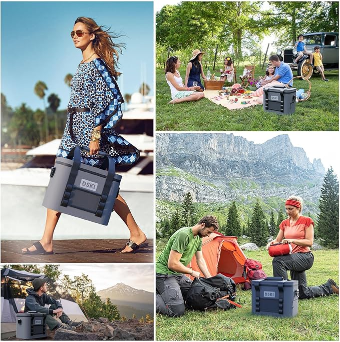 34 Can Soft Cooler Soft Ice Bag Deep Freeze Cooler Ice Chest Collapsible Leak-Proof for Beach Coolers Travel Cooler for Camping, Kayaking, Fishing