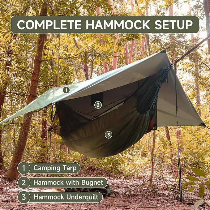 Hammock Underquilt for Camping Hammock, Warm Insulation Ultralight 4 Season Under Quilt for Hammocks, Portable for Hiking, Backpacking