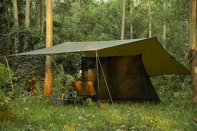 OneTigris Solo Mesh Tent, Ultralight Screen House with 3000 Waterproof Bathtub Floor for Camping Hiking Backpacking Traveling Fishing Patio