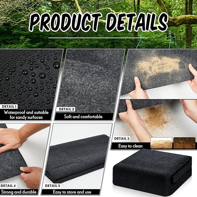 Tinideya 6.5 x 4.9 ft Outdoor Storage Shed Floor Mat Waterproof, Non Slip & Washable Camping Tent Carpet for Outdoor Camping, Lawn Supplies Storage(Storage Shed Not Included)