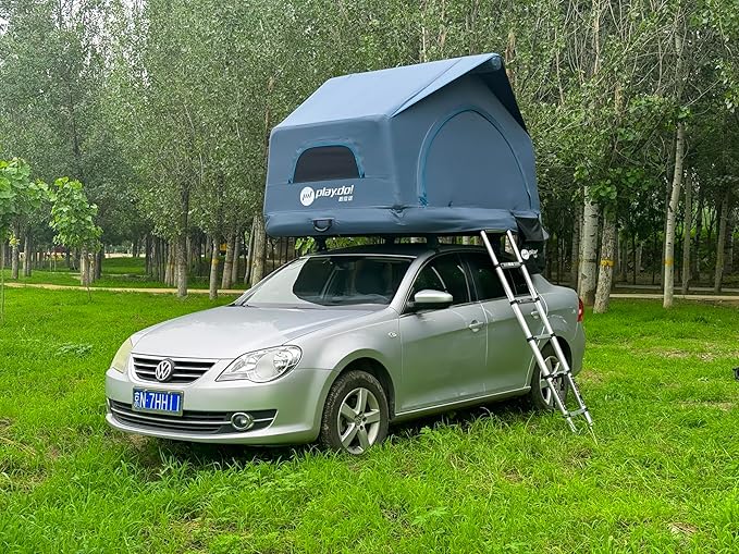 UNISTRENGH 2 Person Inflatable Car Rooftop Tent Easy Set-up Large Outdoor Glamping Camping Tent for SUV,Truck and Universal Auto Self-Driving Touring