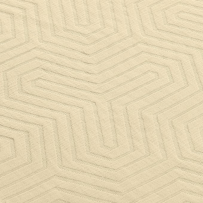 Threadmill Luxury Cotton Blankets for Twin Size Bed | All-Season 100% Cotton Twin Blanket for Bed | Aster Jacquard Lightweight, Soft & Cozy Coverlet, 350GSM, 68 x 90 inches | Vanilla Cream