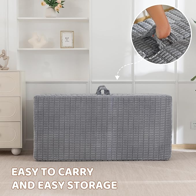 BYBYME Memory Foam Tri-Folding Mattress, 6 Inch Gel Folding Mattress Topper, Foldable Soft Guest Bed Camping Pad, with Washable Cover