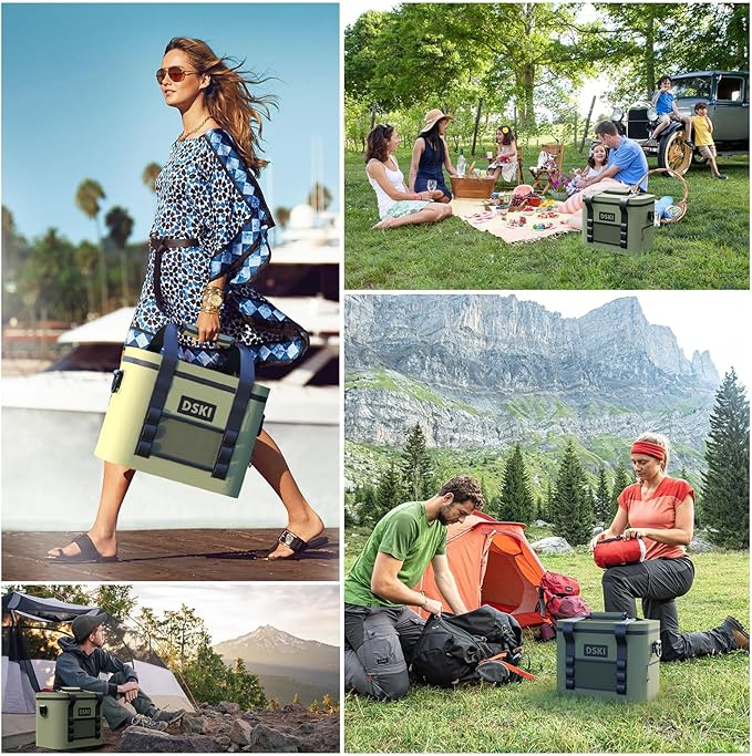 34 Can Soft Cooler Soft Ice Bag Deep Freeze Cooler Ice Chest Collapsible Leak-Proof for Beach Coolers Travel Cooler for Camping, Kayaking, Fishing