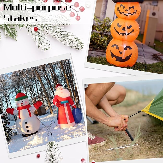 Aodaer 36 Pieces Plastic Inflatable Stakes 8.8 Inch Christmas Halloween Yard Stakes Heavy Duty Anchor Replacement Inflatable Accessories for Garden Outdoor Inflatable Decorations, Black