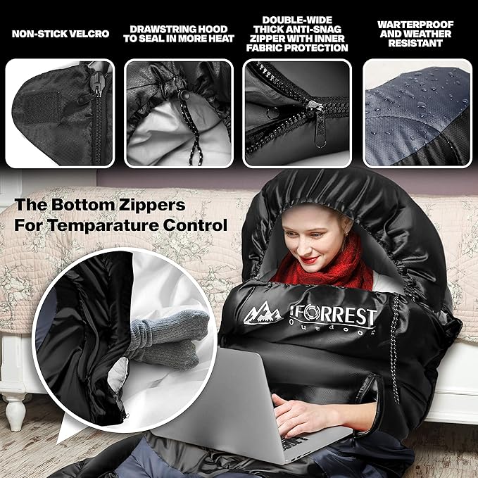 IFORREST Sleeping Bag - Single-Person Cold Weather Camping Sleep Bag for Adults and Teens - XXL 33in/ 40" - Extra-Wide & Warm for Big & Tall - All-Season Comfort