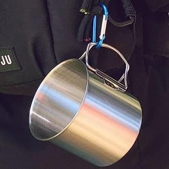 Folding Stainless Steel Camping Coffee Mug - 4 Piece Set Cups for Survival Gear