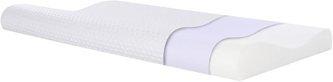 SUQ I OME Slim Sleeper - Thin Latex Pillow for Sleeping, Thin & Low Profile for Neck Pain, Stomach, Back Sleeper and Side Sleeper (L 24 x w 15.5 x 2.3/3.2 inch)