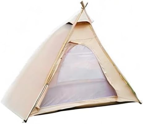 Free Space Outdoor 100% Cotton Canvas Waterproof Pyramid-Shaped Camping Tent (Beige, 2.15meters)