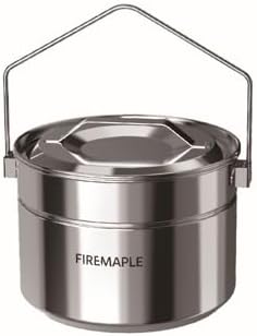 Firemaple Antarcti Stainless Steel Pot - Food Grade SUS304 Camping Pot with Steaming Function - Lightweight and Durable for Outdoor Cooking