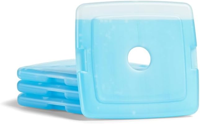 Cool Coolers by Fit + Fresh, Reusable & Long-Lasting Slim Ice Packs, Cold Packs for Lunch Boxes, Ice Packs for Lunch Bags, Blue 8 Pack