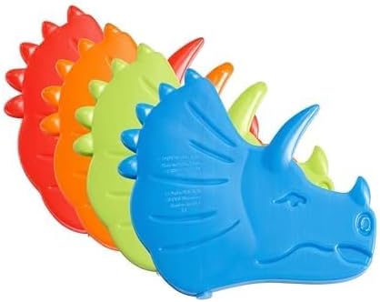 Fit & Fresh Cool Coolers Kids Lunch Box Ice Packs, Slim Ice Packs for Lunch Bags, Lunch Ice Packs Reusable-Multicolored 12 Pack Dino