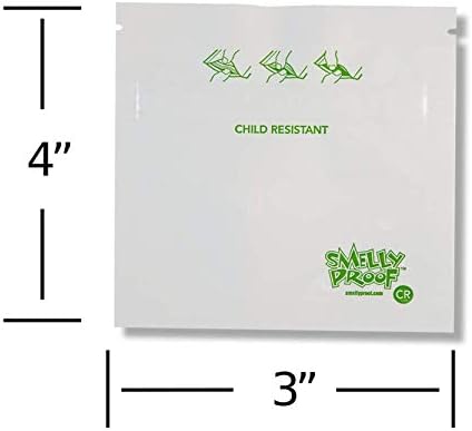 Smelly Proof 5pk 5-MIL Reusable Food Storage Bags, Child Resistant Reusable Storage Bags, ChildProof Food Storage Bags, BPA FREE, NO PEVA, Non-Silicone Bags for Food Storage, XS 4" x 3" Pocket