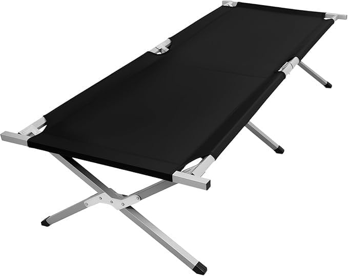 Camp Bed, Portable Folding Camping Cot for Adults,Indoor Outdoor Portable Sleeping Cot for Hiking, Camping with Carrying Bag (Black)