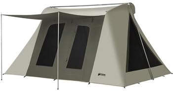 Kodiak Canvas Flexbow Kodiak 6041VX 8-Person 3-Season Tent with Free Standing Setup, 6.5' Peak Height, Green, Cotton Duck Canvas, Hydra-Shield™ Rainfly, Flex-Bow Frame, 15 Min Assembly, Limited
