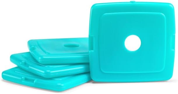 Cool Coolers by Fit + Fresh, Reusable & Long-Lasting Slim Ice Packs, Cold Packs for Lunch Boxes, Ice Packs for Lunch Bags, Green 8 Pack