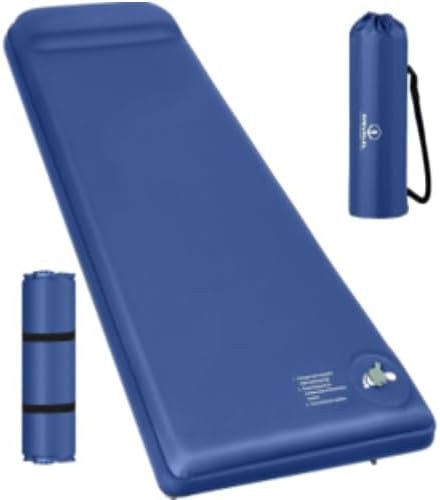 Self-Inflating Sleeping Pad for Camping, 3.1" Ultra-Thick Outdoor Camping Mat with Pillow & 9.5 R-Value, Insulated All-Season Foam Camping Mattress for Camping Travel Tent Car