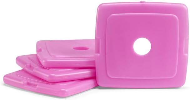 Cool Coolers by Fit + Fresh, Reusable & Long-Lasting Slim Ice Packs, Cold Packs for Cooler, Flat ice Packs for lunchbags. Cooler Accessories for Lunchboxes, Camping, Beach,Lunch, & Work, 12PK, Purple