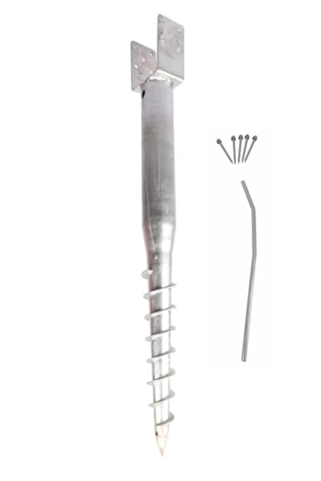 American Ground Screw U-Model - Easy-Install No-Dig Ground Anchor for Standard 4x4 Posts (Actual 3.5"x3.5") - Durable 27" Screw-in Stake for Mounting Wooden Posts