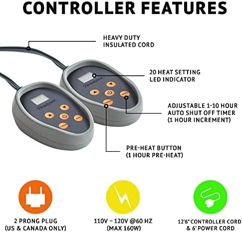 Beautyrest Heated Electric Blanket for Cold Weather, Fast Heating Heated Blanket, Auto Shut Off, Virtually Zero EMF, Multi Heat Setting, UL Certified, Black Queen (90 inx84 in)