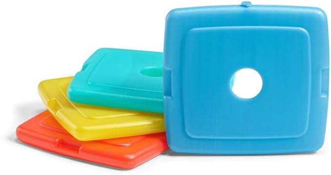 Cool Coolers by Fit & Fresh Slim Ice Packs, Quick Freeze, Space-Saving, Reusable Ice Packs for Lunch Boxes & Coolers
