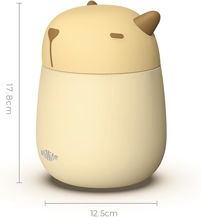 Zoofiesta Insulated Stainless Steel Food Container 20.2oz – Leakproof & Portable –Keeps Food Hot or Cold for Hours – Perfect for Kids, School, Work & Travel(Capybara)