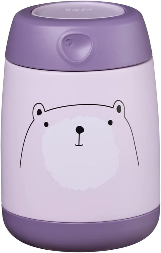 b.box Insulated Food Jar Mini | Small Snack Container for Babies and Kids | Double Wall Stainless Steel | Keeps Food Cold for 6hrs, Warm for 4hrs | (Bear Hugs, 7 oz)