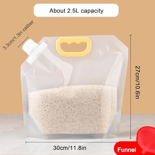 【15 Pack】 Food Stora Bags Grain Moisture-Proof Sealed Bags Stand Up Packaging Pouches Lar Reusable Sealed Bag with Handle and Cap BPA Free,16.7"x14"