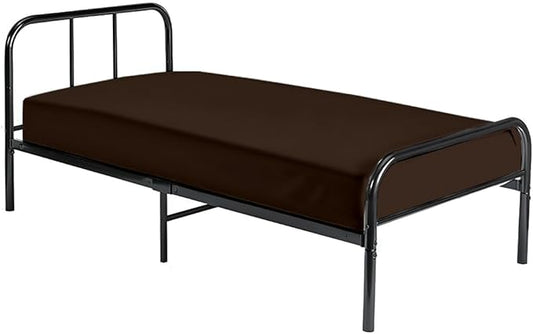 Cot Fitted Sheet 30 x 75, 100% Egyptian Cotton, 1 PC Cot Size Bottom Sheet Only, Perfect for Narrow Twin, Camp Bunk, Army Cots, Trifold Mattress, Camping Cot, Guest Bed Replacement(Chocolate)
